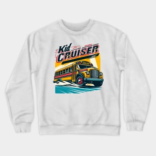 Vintage School Bus, Kid Cruiser Crewneck Sweatshirt